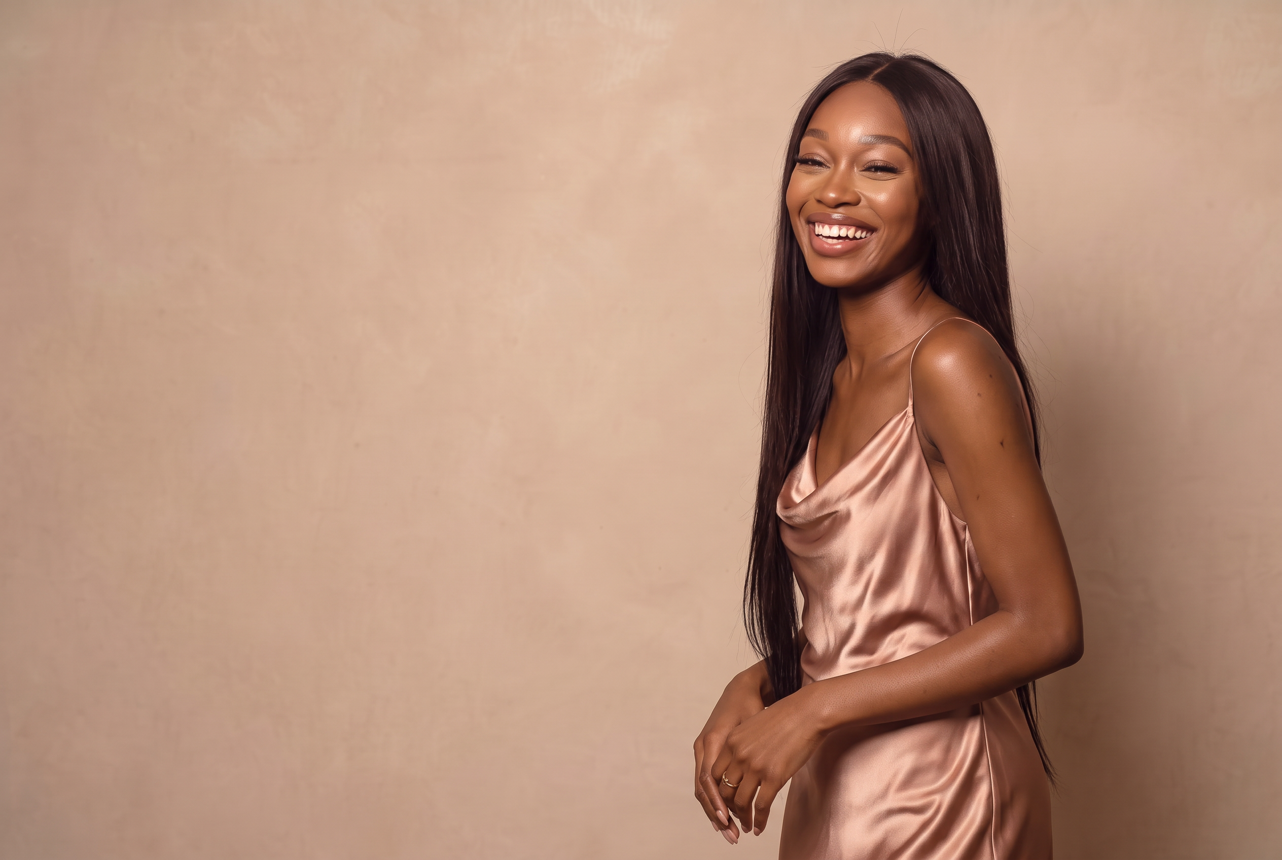 Smiling models with long ROVÉA Hair extension styling looks