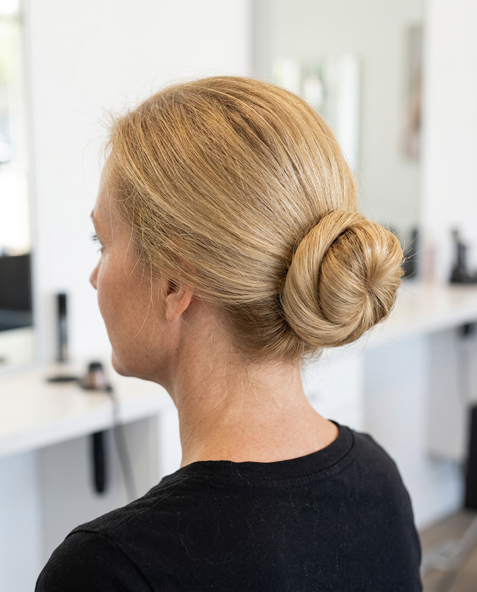 Human Hair Bun Wrap worn — AI-assisted styling preview