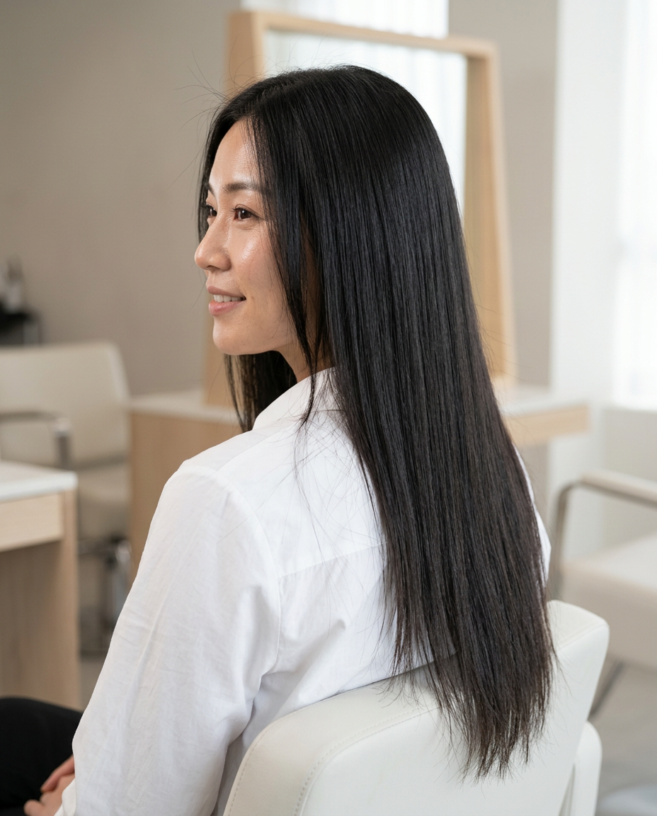 Keratin I-Tip Extensions worn — AI-assisted styling preview