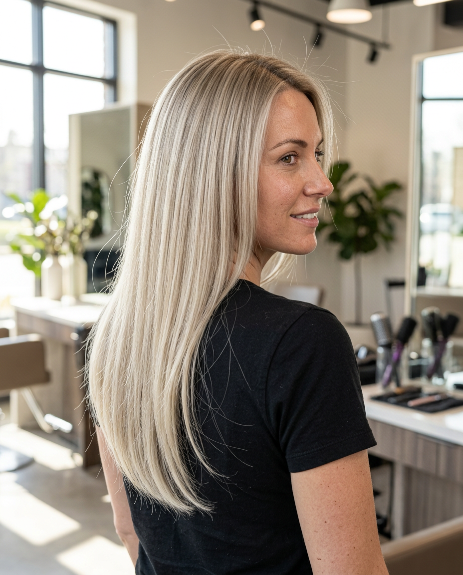 Silky Micro Loop Extensions worn — AI-assisted styling preview